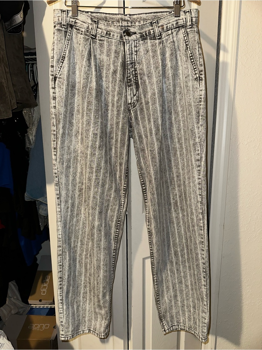 Vintage 90s Levi’s SilverTab 530 USA Made Acid Wash Pinstripe Jeans 34x30 RARE!